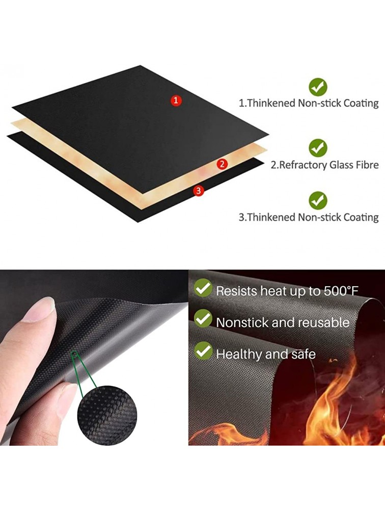 Oven Liners for Bottom of Electric Oven 16 x 24 inch Reusable Nonstick Heat Resistant Liner Mat for Gas Oven Microwave Charcoal Outdoor BBQ Grill Mats 3Pack Piece - BX11CRL4S