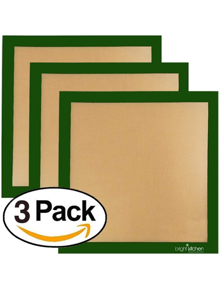 Set of 3-14" x 14" -Silicone Re-Usable Non-Stick Ultra Premium Dehydrator Sheets Compatible With Excalibur Silpat Tray Liner Flex Fruit Leather Roll Up Jerky Oven Baking Mat - B3AFLHPUS
