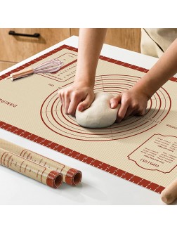 Silicone Baking Mat,26" x 16" Extra Thick Large Non Stick Sheet Mat with Measurement Non-slip Dough Rolling Mat,Reusable Food Grade Silicone Counter Mat for Making Cookies,Macarons,Bread and Pastry - BV2RAJEQE