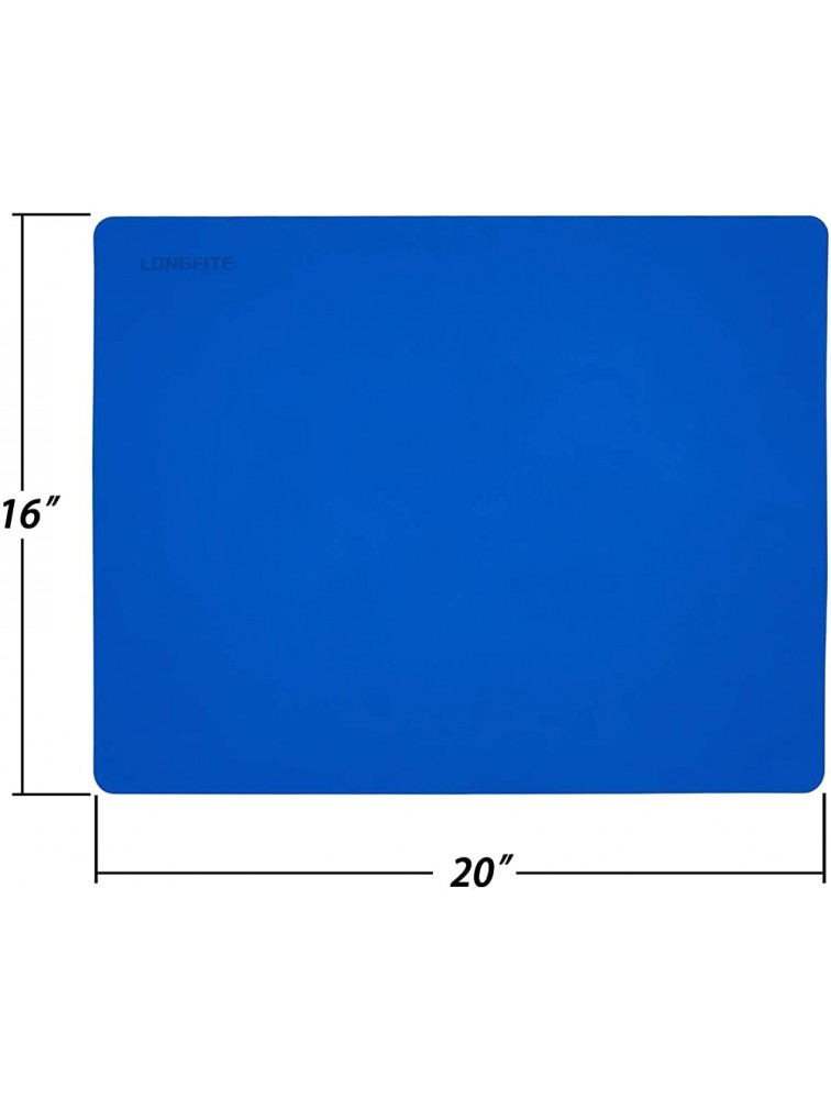 Silicone Baking Mats for Dough Rolling Pastry Fondant Mat Large Nonstick and Nonslip Countertop Protector Dining Table Mat and Placemat 20'' by 16''Blue 2 Pack - BMI3CE8BO