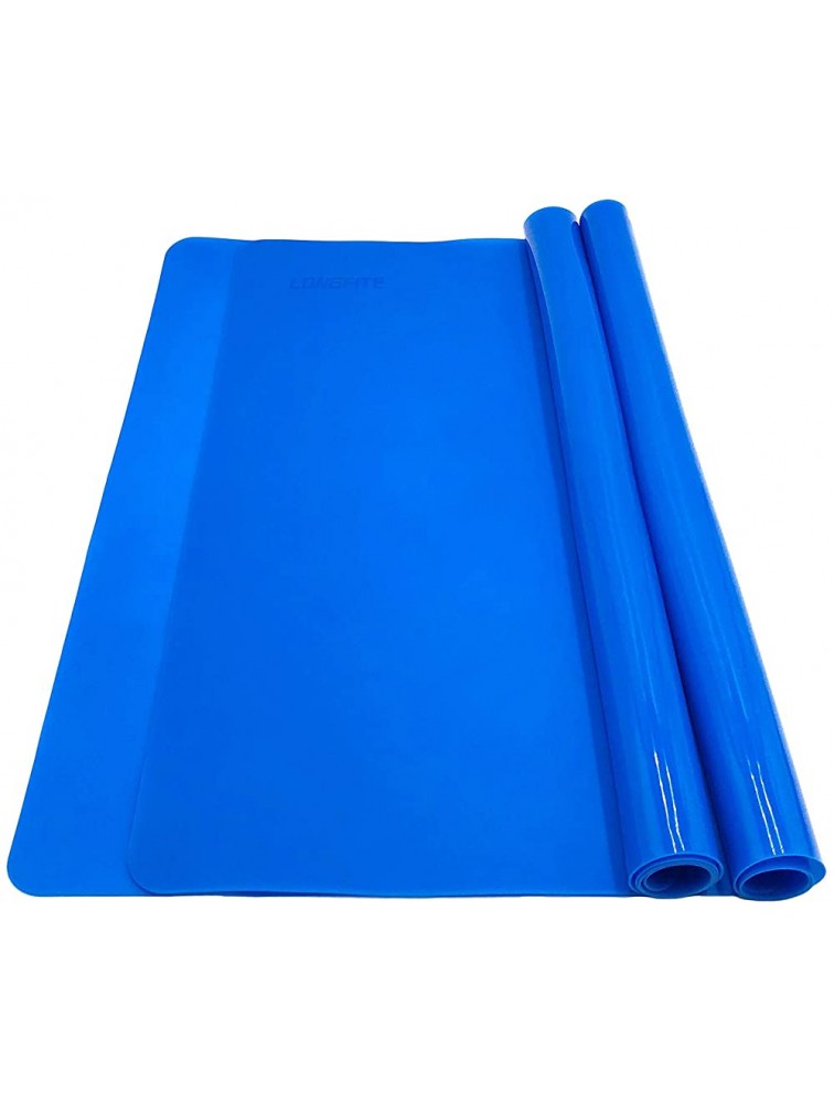 Silicone Baking Mats for Dough Rolling Pastry Fondant Mat Large Nonstick and Nonslip Countertop Protector Dining Table Mat and Placemat 20'' by 16''Blue 2 Pack - BMI3CE8BO