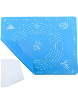Silicone Pastry Mat Dough Mat Thick Measurements Nonstick Non-Slip Reusable Children's Placemats With Pizza Dough Scraper Baking Mat For Cookies Bake Pizza Cake Countertop Kneading Pad - BVZX9JKWP