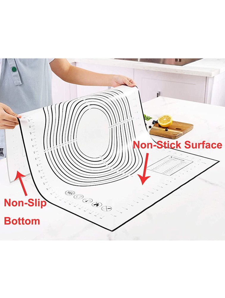 Silicone Pastry Mat Extra Large 32 x 24 Non-stick Baking Mat with Measurement Kneading Board for Dough Rolling Non-slip Counter Mat Oven Liner Fondant Pie Crust Mat - B7M3PUDA5