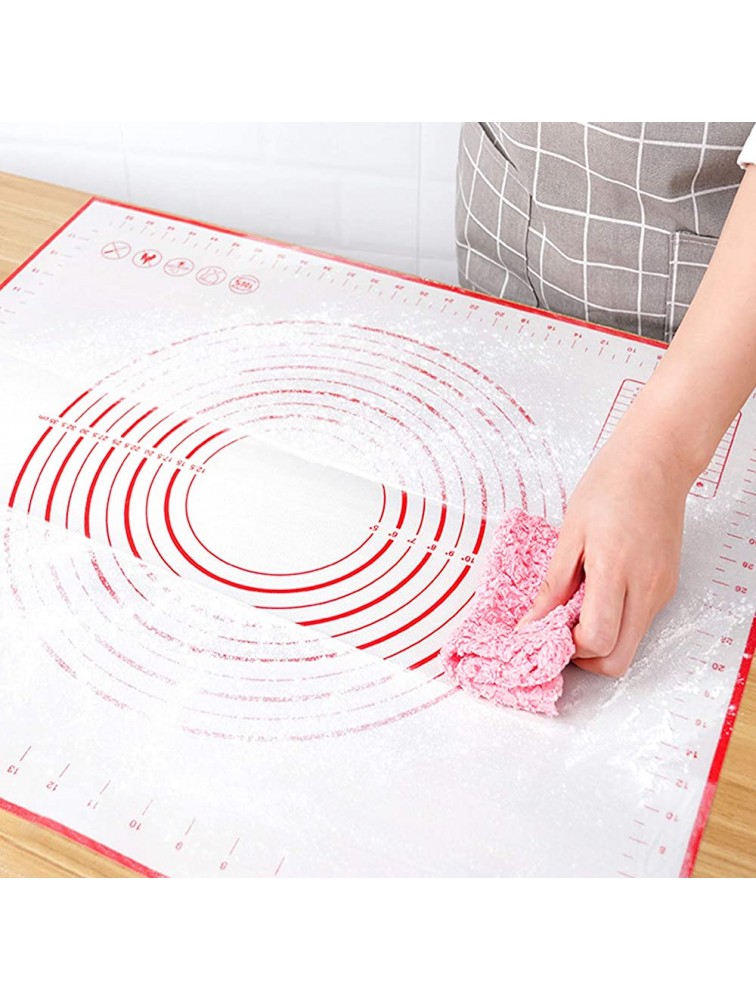 Silicone Pastry Mat Non-Stick Pizza Baking Mat Silicone Pie Measuring Mat Dough Mat for Pie Crust Pizza and Cookies24x32InchRed - BCKXW2QN6