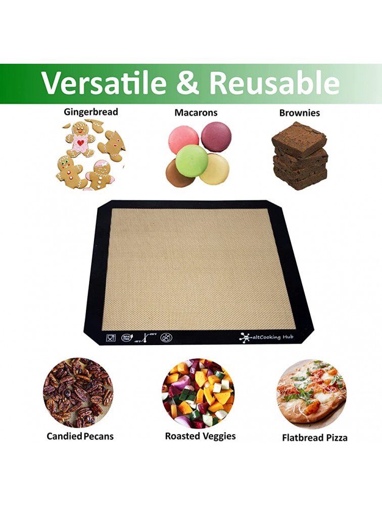 Silicone Roasting Mat and Silicone Baking Mat Combo for Air Fryer Oven Set of 3 Food Safe Non-Stick Baking Mat and Silicone Roasting Racks with Bonus Non-Stick Oven Liner - BB6XJP9HK