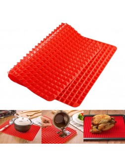 Top Pyramid Pan | 16 x 11 inches Large Red Pyramid Raised Cone Shaped Healthy Silicone Mat for Cooking Baking and Roasting | Superb Non-Stick Food Grade Silicone | Dishwasher Safe Series - B375I899Z