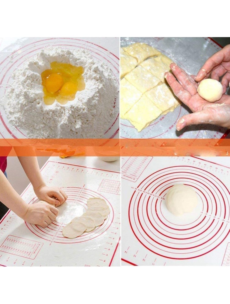 ZCHING Silicone Pastry Measurement Not-Slip Rolling Dough Mats for Baking 24“ x 16” red L W - B68Q4S9HV