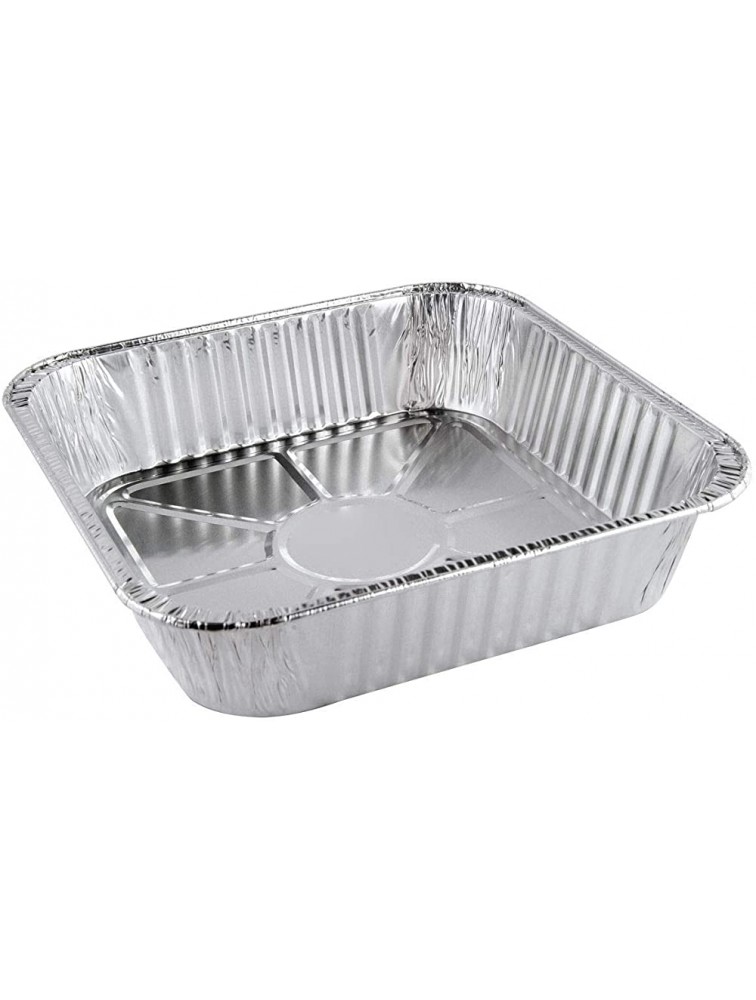 10 Count 8 Square Disposable Aluminum Cake Pans Foil Pans perfect for baking cakes roasting homemade breads | 8 x 8 x 2 in With Flat Lids - BFECR1FM2