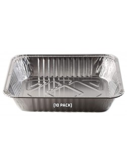 [10 Pack] 9 x 13 Disposable Aluminum Foil Steam Table Deep Pans Half Size Baker's Choice Great for Roasting Potluck Reheating Catering Party BBQ Baking by EcoQuality - BZVAK4VIJ