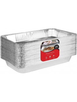 21x13 Aluminum Pans 20 Pack Durable Full Size Deep Aluminum Foil Roasting & Steam Table Pans Deep Pan for Catering Large Groups Disposable Pans Great for Cooking Heating Storing Prepping Food - BN6SQFC14