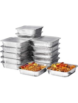 [25 Pack] 8" Square Disposable Aluminum Cake Pans with Foil Lids Foil Pans Food Containers Perfect for Baking Cakes Cooking Roasting Homemade breads - B034NFQLR