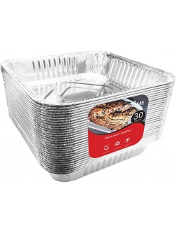 Aluminum Foil Pans 30 Pack 8.5” Square Baking Pans for Lasagna Disposable Brownie Pans Foil Cake Pans for Toaster Oven Foil Casserole Pans for Cooking Heating Food Prep Stock Your Home - BTW5Q9PU4