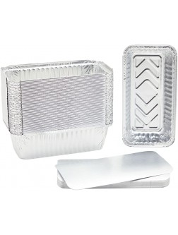 Aluminum Loaf Pans with Lids 8.5 x 4.5 50 Pack Disposable Foil Tins for Baking 2 Lb Bread - BINVMSIX3