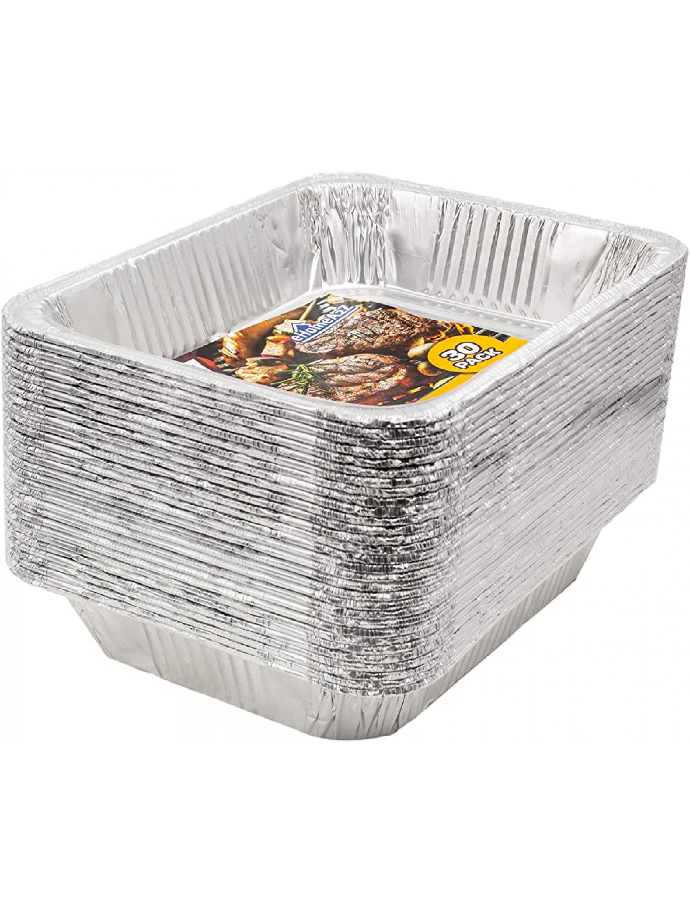 Aluminum Pans Disposable Half Size 30 Pack 9x13 Prepping Roasting Food Storing Heating Cooking Chafers Catering Crawfish Trays - B21FB05U4