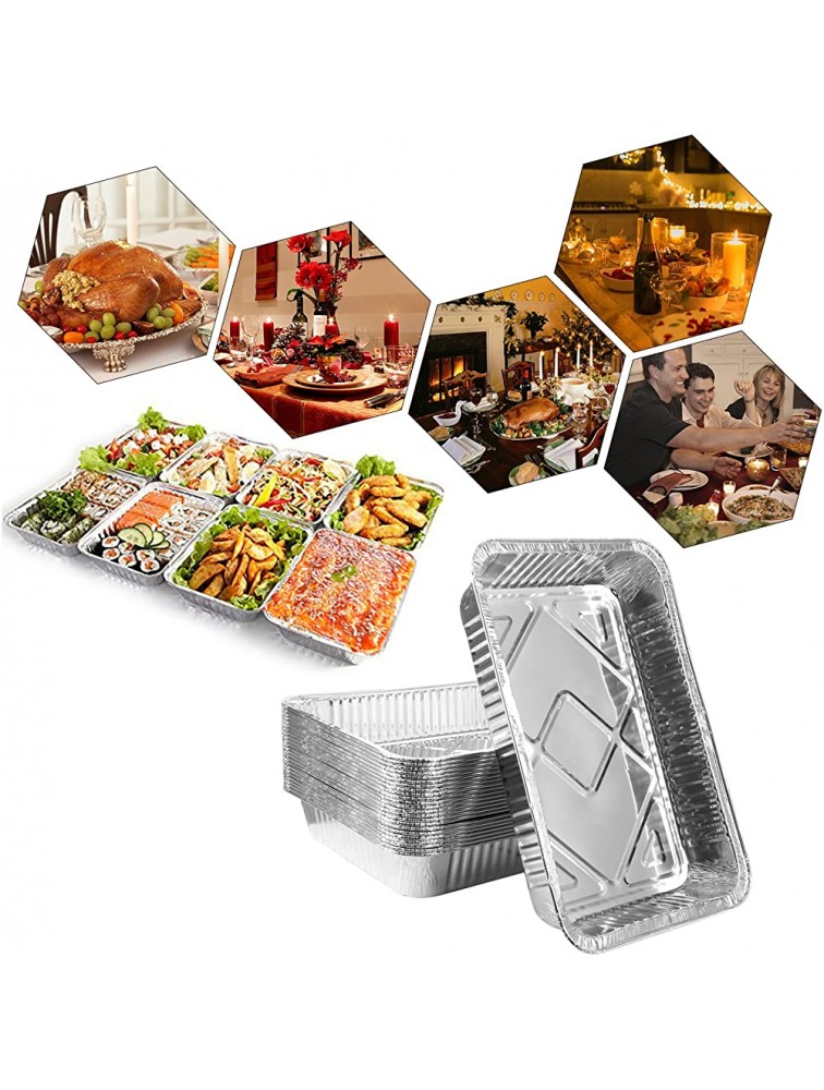 Disposable Aluminum Foil Pans sturdy 24 pack,Fohuas Sturdy Half Size Deep Steam Table Pans Freezer,Oven Safe Portable Food Storage Containers for Baking Cooking Roasting & Reheating 12.58.5 - BX3YL3XTH
