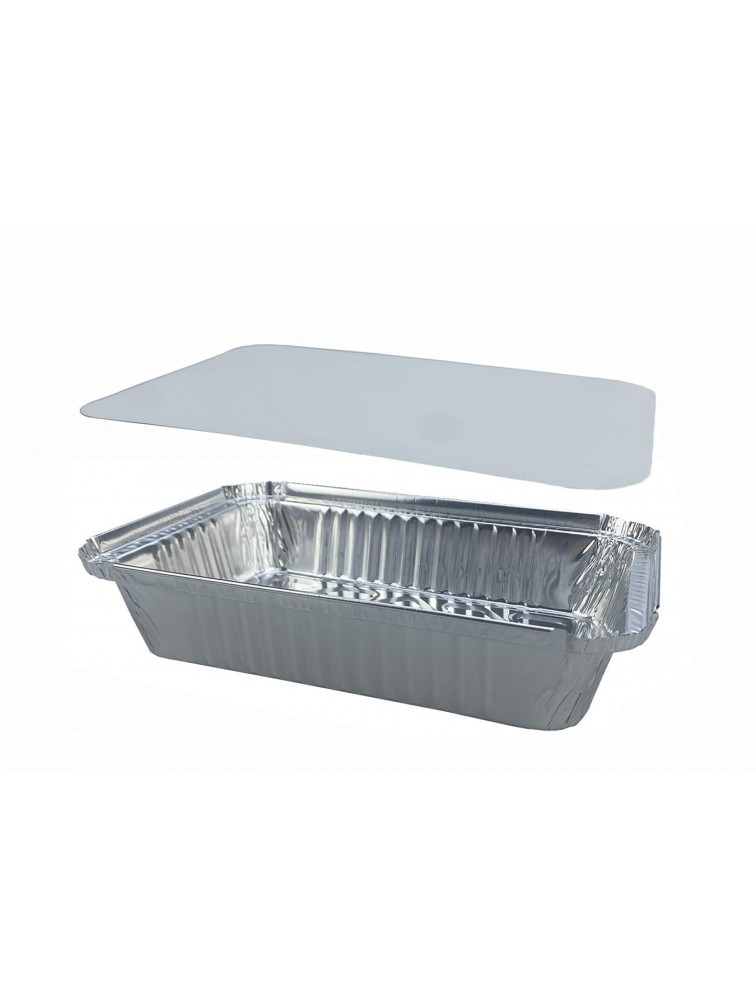 Disposable Takeout Aluminum Foil Pans with Lid Baking Pans Tin Food Storage Food Containers with Seal for Freshness,Great for Cooking Heating Storing Prepping Food 8.5x6-2.25lb - BARRLIQT2