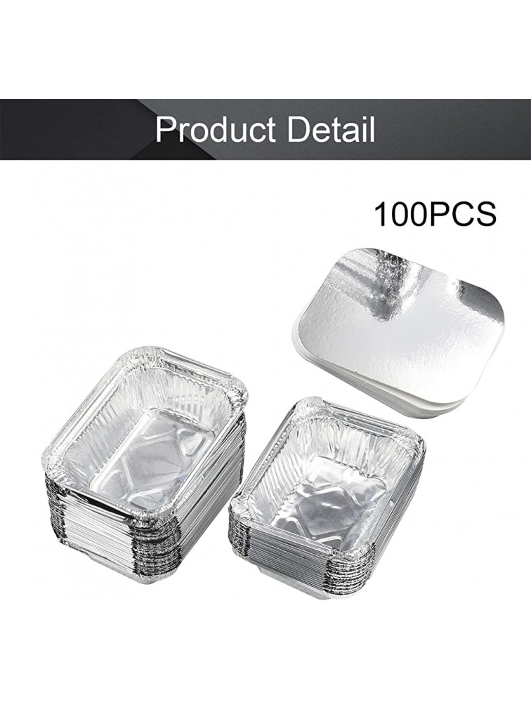 Heyiarbeit Aluminum Pans 100 Pack Disposable Foil Pans Cookware Great for Baking Cooking Grilling Serving & Lining Steam Table Trays Chafers - BALVGRG5T