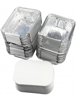 Heyiarbeit Aluminum Pans 100 Pack Disposable Foil Pans Cookware Great for Baking Cooking Grilling Serving & Lining Steam Table Trays Chafers - BALVGRG5T