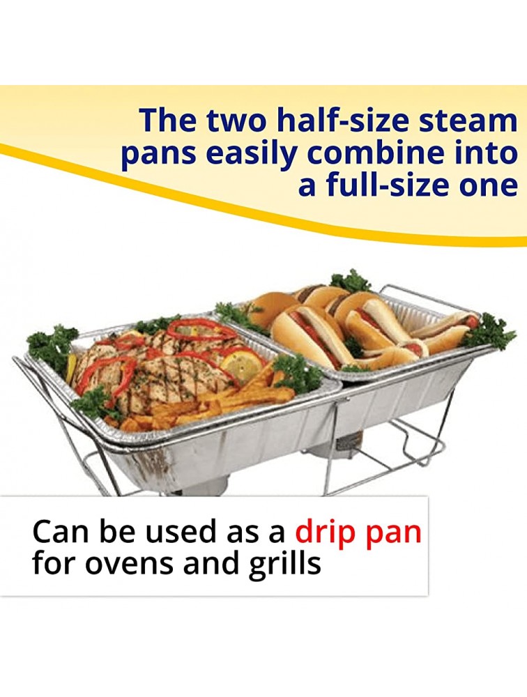 IDL Packaging Full Size Aluminum Steam Table Pans − Shallow 21 x 13 x 1.5 Pack of 5 − Disposable Foil Pan for Grilling Roasting BBQ Cooking Baking Freezing − Food-Safe Catering Supplies - BG1N30YS7