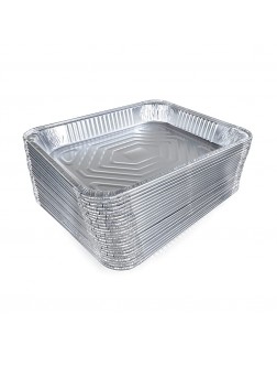IDL Packaging Half-Size Aluminum Steam Table Pans − Shallow 13" x 11" x 1.5" Pack of 25 − Disposable Foil Pan for Grilling Roasting BBQ Cooking Baking Freezing − Food-Safe Catering Supplies - B0HZ2NFW8