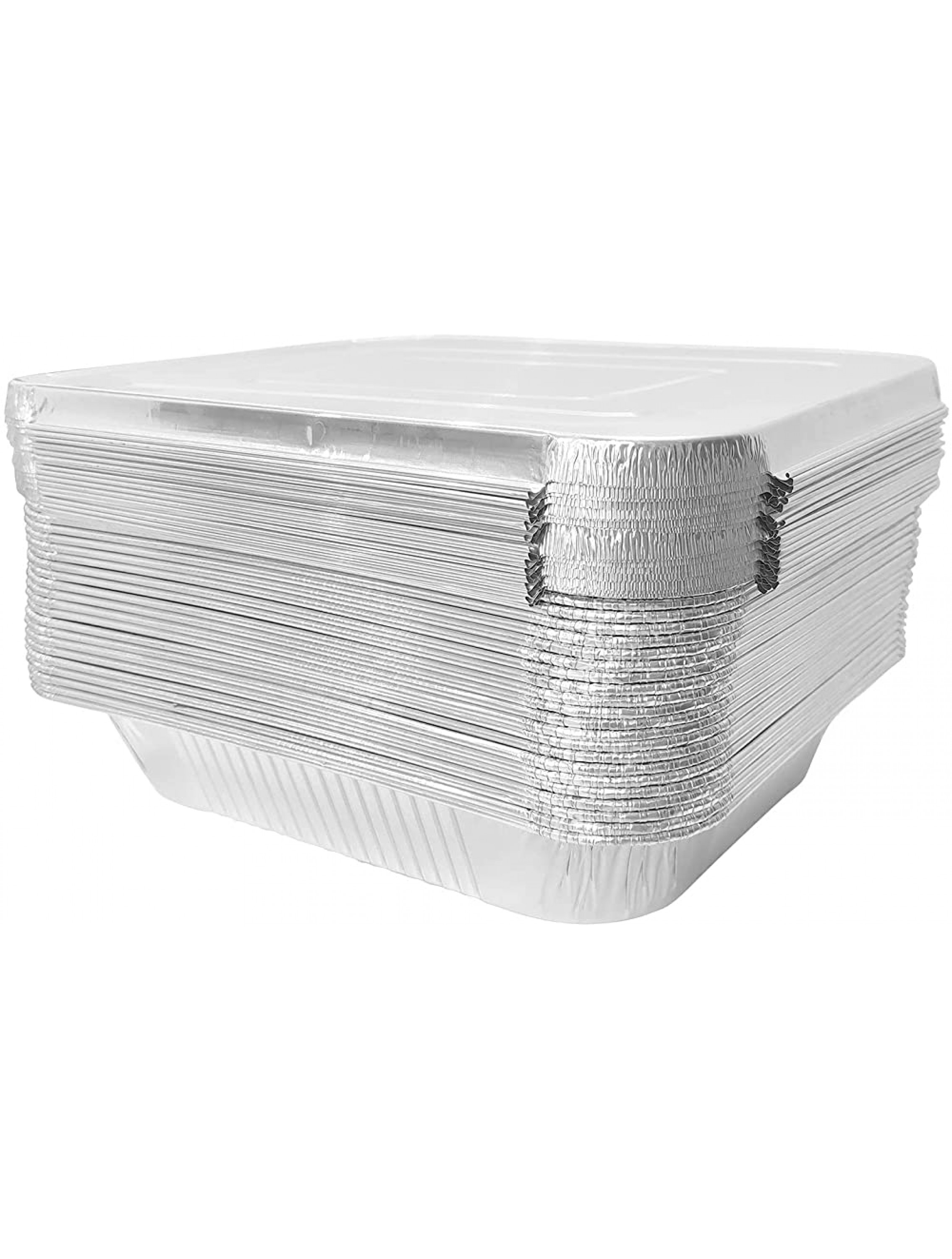 JXXH 9×13 Inches 25 Pack Disposable Aluminum Pans with Lid,Half-Size Deep Aluminum Pans For Grilling,Baking,Heating,Cooking,Food Preparation. - B78X5YZXE