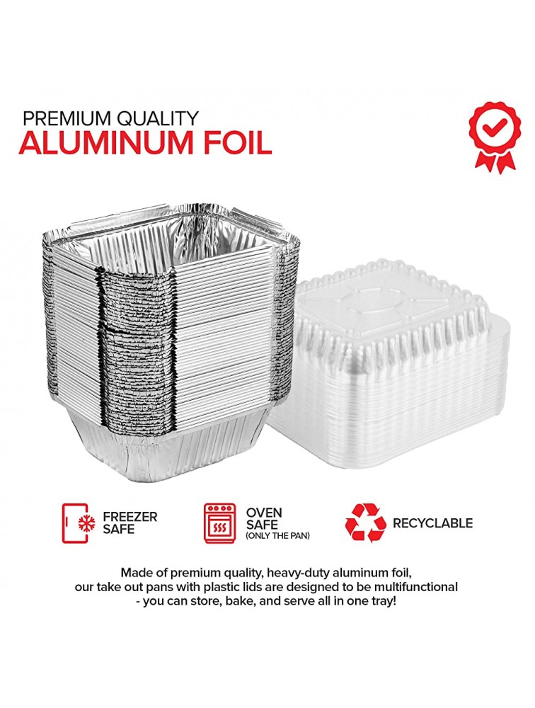 Stock Your Home 1 Lb Aluminum Disposable Cookware with Lids 25 Pack Foil Pans Plastic Lids Disposable & Recyclable Takeout Trays with Lids Food Containers for Restaurants Catering Delis - BEO5QM0XN