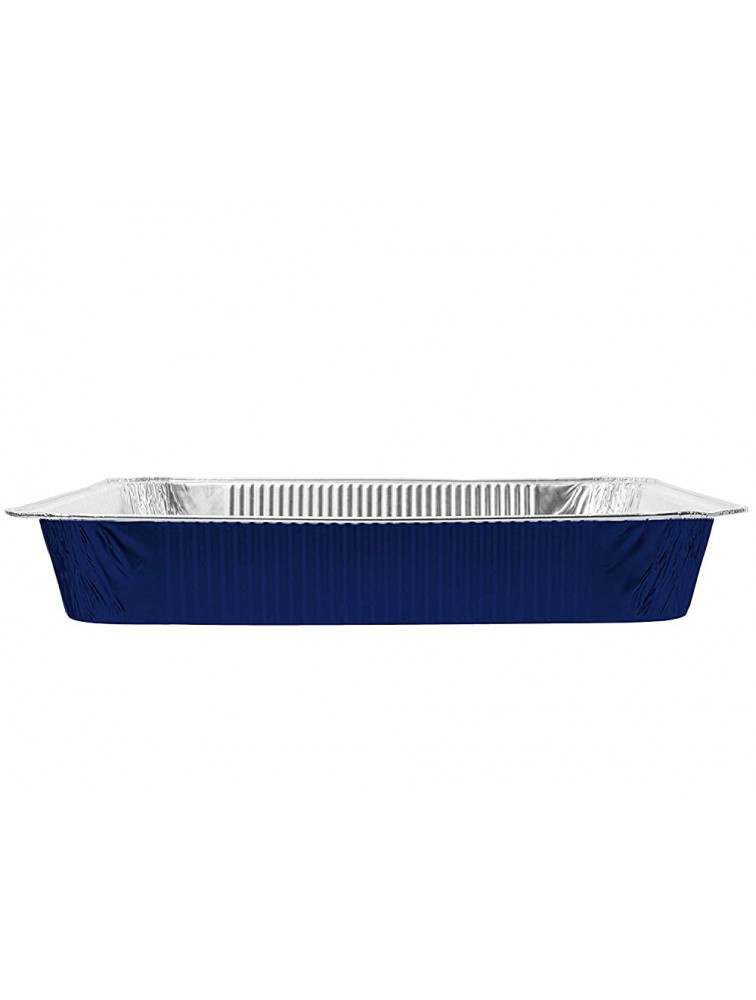 Tiger Chef Full Size Blue Disposable Aluminum Foil Steam Table Baking Pans 19 5 8in x 11 5 8in x 2 3 16 inches Deep Disposable Chafing Pans 25-Pack - BOFVA4R2Q