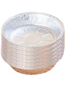 TTDWH 8 Inch Round Tin Foil Pans for Air Fryer,50 Pack Disposable Aluminum Foil Pans,Durable Safe Round Foil Pie Pans for Baking,Freezing,and Storage - BV9SQDJ5Z