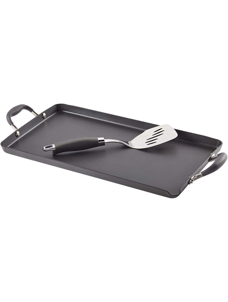 Anolon Advanced Hard Anodized Nonstick Griddle Pan Flat Grill 18 Inch x 10 Inch Gray - BIULNGH00