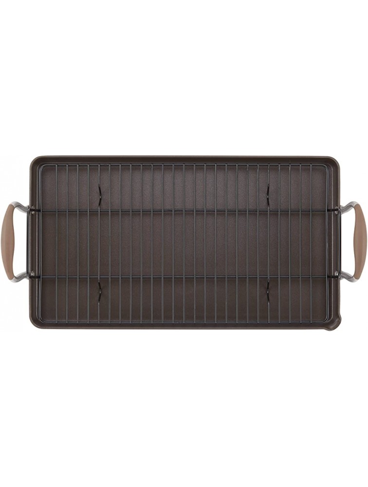 Anolon Advanced Hard Anodized Nonstick Pan Flat Grill Griddle Rack 10 Inch x 18 Inch Bronze Brown - BH5GJISVM