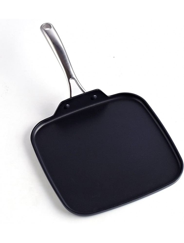 Cooks Standard Hard Anodized Nonstick Square Griddle Pan 11 x 11-Inch Black - B5GV23Y6D