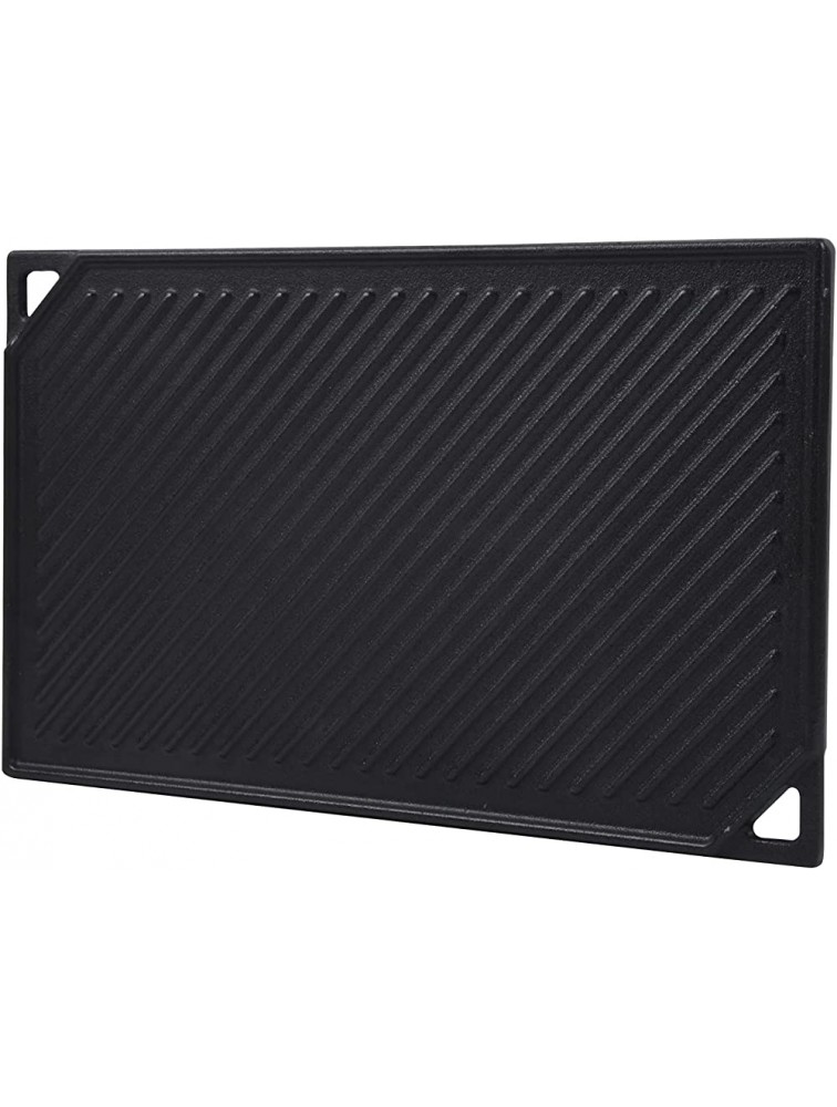 GasSaf Cast Iron Reversible Griddle 16.5 Inch x 9.5 Inch Double Sided Grill Pan Perfect for Gas Grills and Stove Top - BQVILN5CM