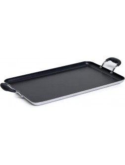 IMUSA USA Black IMU-1818TGT Soft Touch Double Burner Griddle 20" X 12" - BNGT5048H