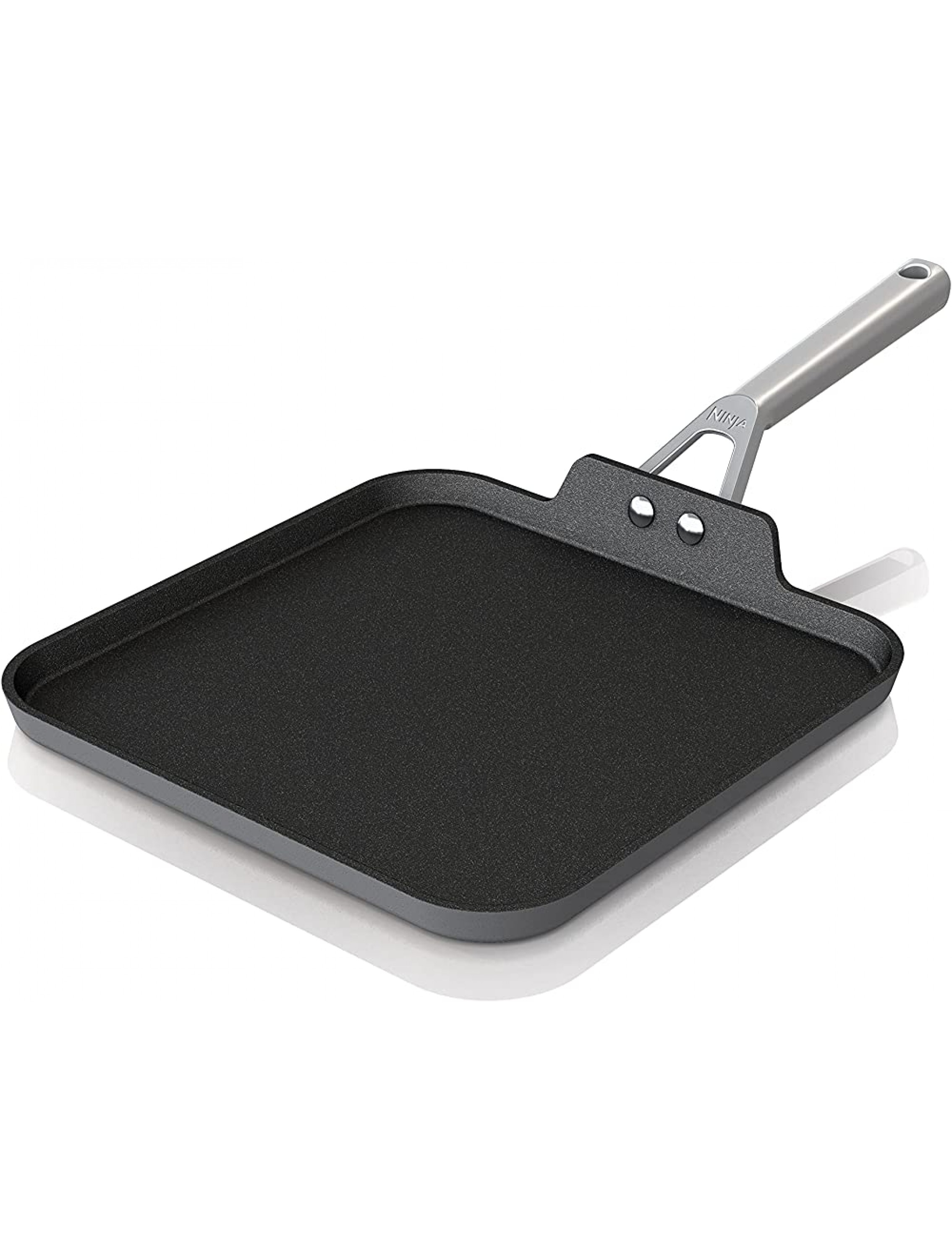 Ninja C30628 Foodi NeverStick Premium 11-Inch Square Griddle Pan Hard-Anodized Nonstick Durable & Oven Safe to 500°F Slate Grey - BDVG7EITG