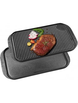 Z GRILLS Cast Iron Griddle 2-in-1 Reversible Grill Pan 19.3" Lightly Pre-Seasoned Plate with High Sides Double Sided Stove Top Griddle Heat Evenly On Open Fire & in Oven - BGN4Q2K0D