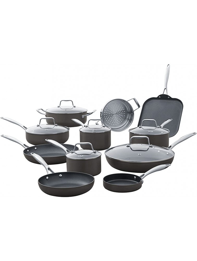 Brand – Stone & Beam Hard-Anodized Non-Stick Aluminum Kitchen Cookware Set Pots and Pans 17-Piece Set - BLPN110V7