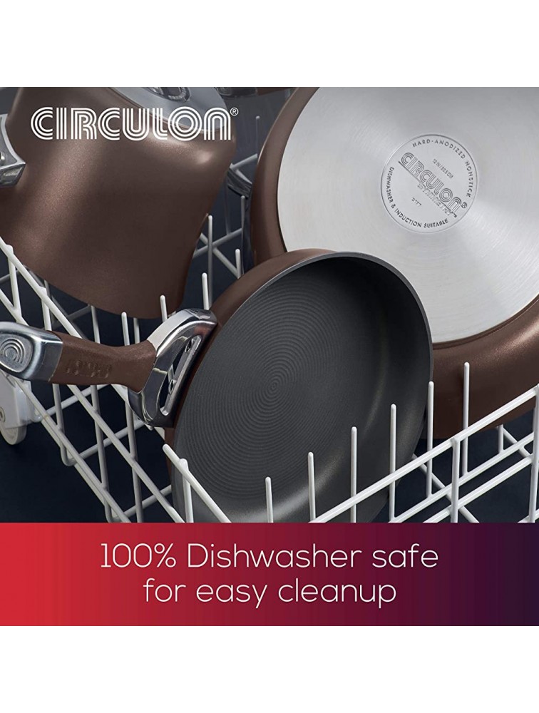 Circulon Symmetry Dishwasher Safe Hard Anodized Nonstick Cookware Pots and Pans Set 11-Piece Chocolate - BU1HC9S69