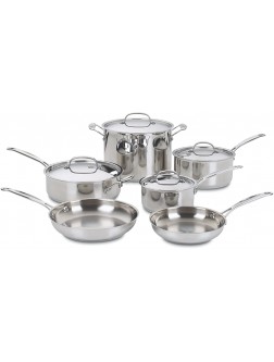 Cuisinart 77-10 Chef's Classic Stainless 10-Piece Cookware Set,Silver - B7K1HEWKR