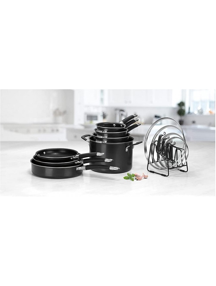 CUISINART N51-12BK SmartNest Nonstick Aluminum Nesting Cookware Set 12 Piece Black - BQNL857WS