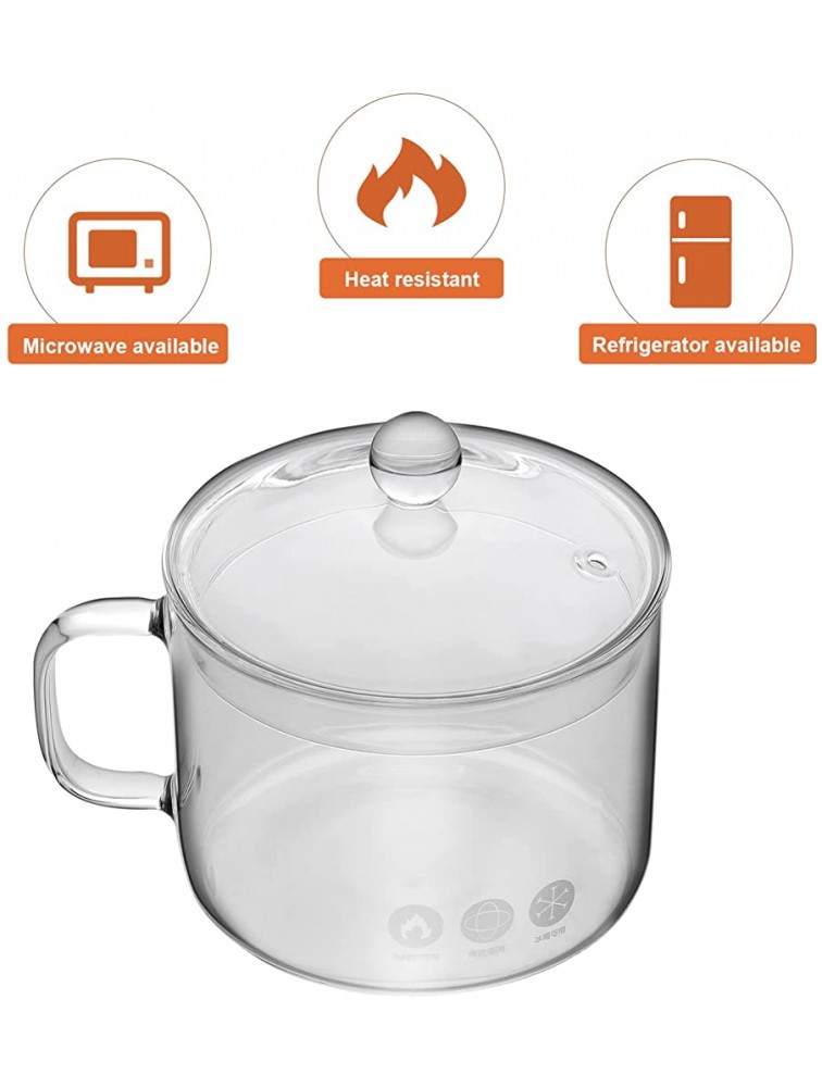 DOITOOL Clear Glass Cooking Pot Heat Resistant Glass Saucepan with Cover Clear Stovetop Pot Multi- Function Glass Cookware Set for Home Kitchen Restaurant - B73M6BI5G