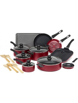 Ecolution Easy Clean Non-Stick Cookware Dishwasher Safe Pots and Pans Set 20 Piece Red - BS65KQ2IU