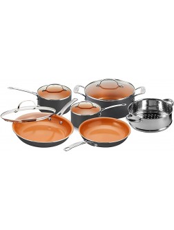 Gotham Steel 10 Piece Pots and Pans Set with Ultra Nonstick Diamond Surface Includes Frying Pans Stock Pots Saucepans & More Stay Cool Handles Oven Metal Utensil & Dishwasher Safe 100% PFOA Free - B3AYR4M3J