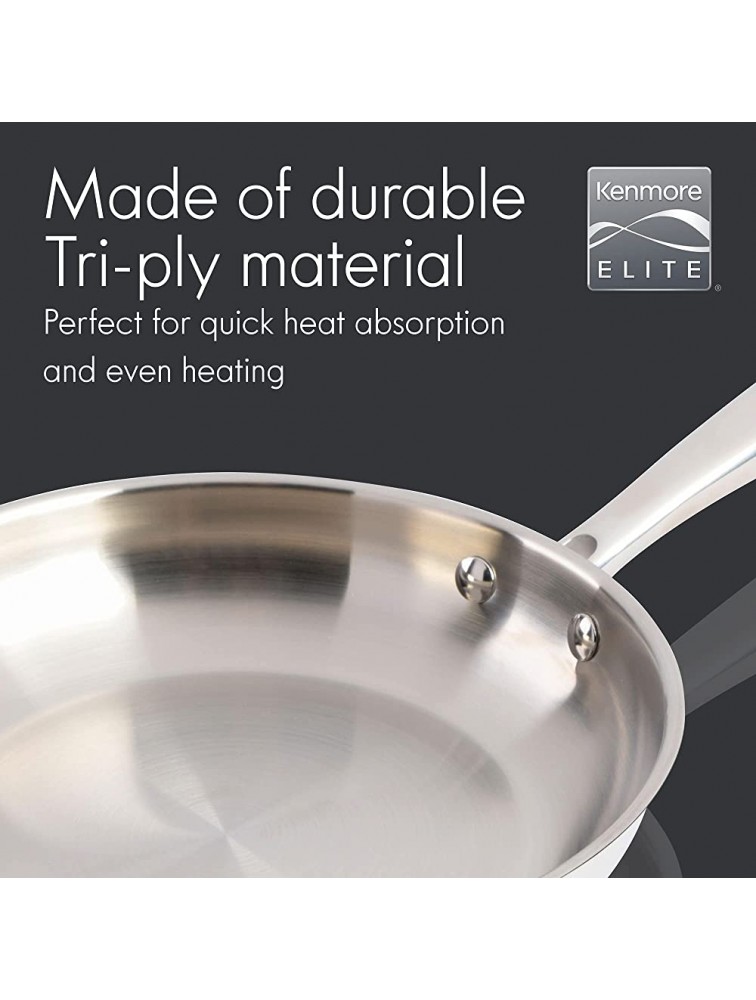 Kenmore Elite Devon Heavy Gauge Stainless Steel Tri-Ply Impact Bonded Induction Cookware Set 10-Piece - B914JV3O4