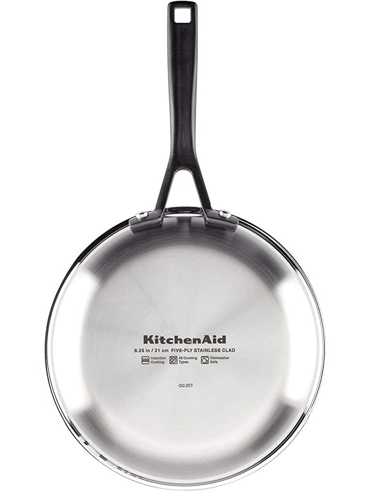 KitchenAid 5-Ply Clad Stainless Steel Cookware Pots and Pans Set 10 Piece Polished Stainless - B5YR8RKLI