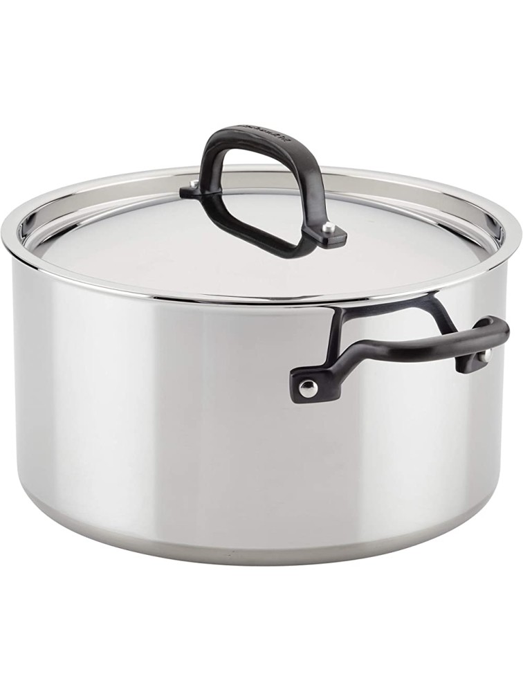 KitchenAid 5-Ply Clad Stainless Steel Cookware Pots and Pans Set 10 Piece Polished Stainless - B5YR8RKLI