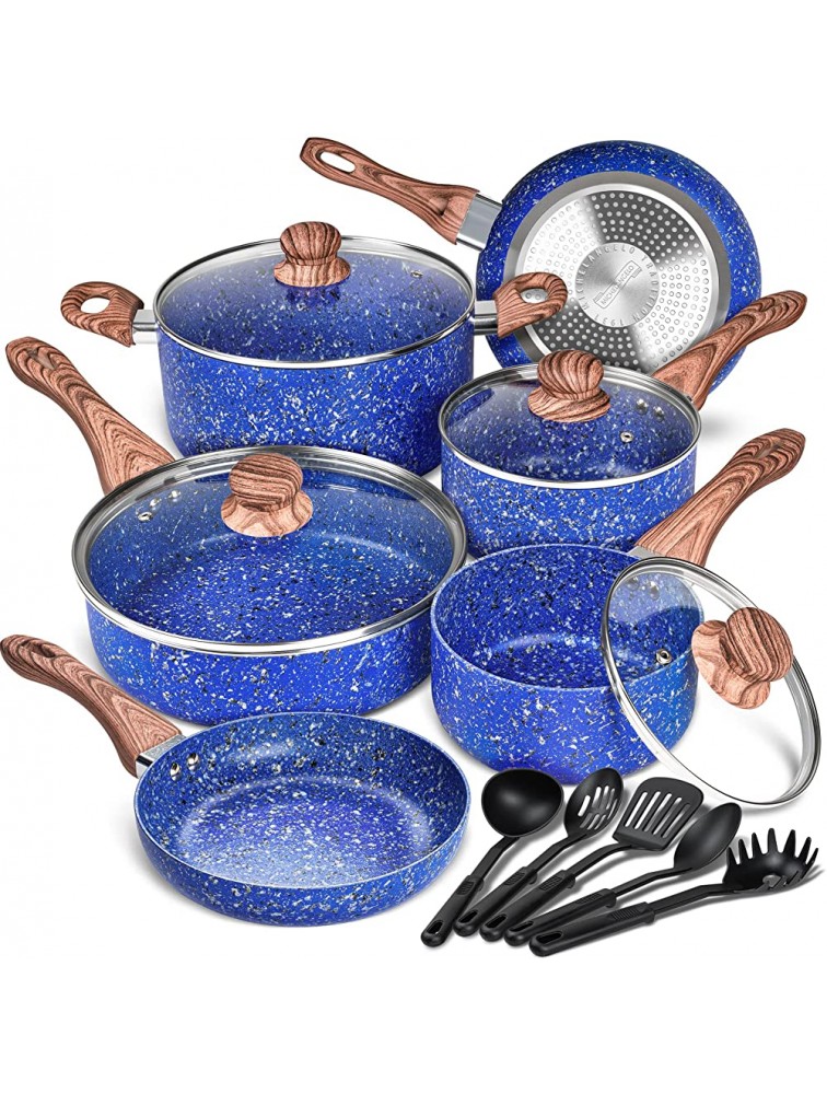 MICHELANGELO Pots and Pans Set 15 Piece Nonstick Cookware Set with with Non- toxic Stone-Derived Interior Nonstick Pots and Pans Set Kitchen Cookware Set with Utensils - BD3XCCJJA