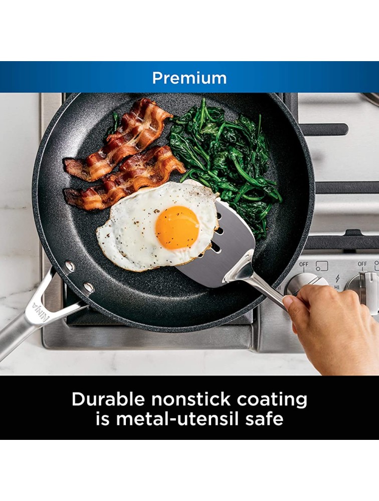 Ninja C39900 Foodi NeverStick Premium 16-Piece Cookware Set Hard-Anodized Nonstick Durable & Oven Safe to 500°F Slate Grey - BJJHUFWX9